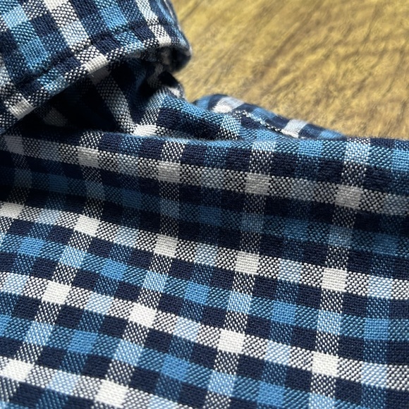 GAP White and Blue Plaid Long Sleeve Button Down Shirt Size L - Picture 12 of 12